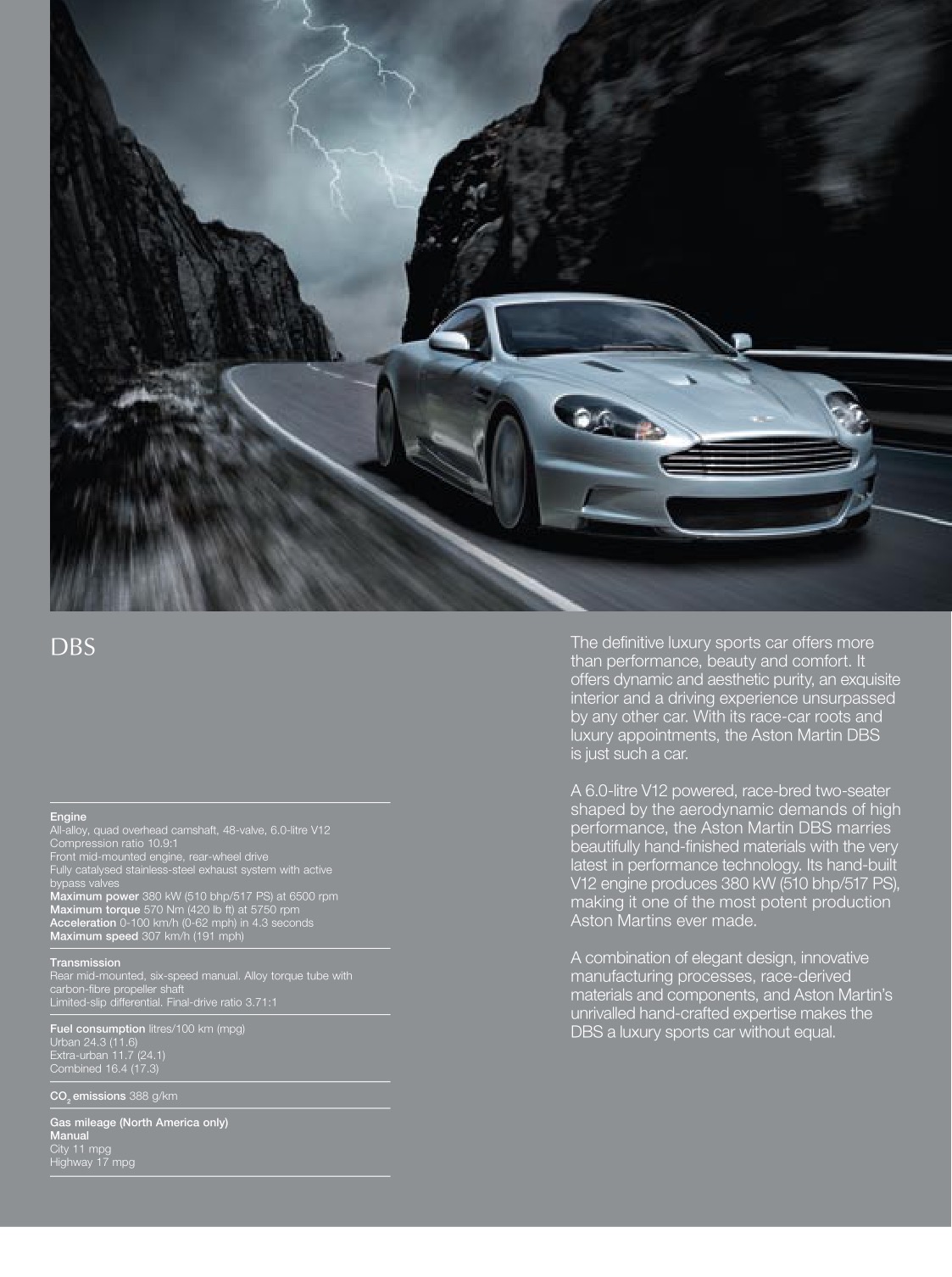 2009 Aston Martin Model Range Brochure Page 9